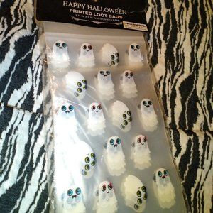 40 pcs Happy Halloween ghost Loot Bags Zip-Seal 5.75"x3.75"